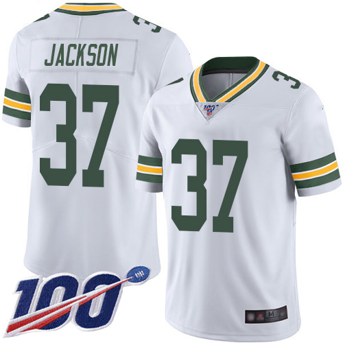 Green Bay Packers Limited White Men #37 Jackson Josh Road Jersey Nike NFL 100th Season Vapor Untouchable